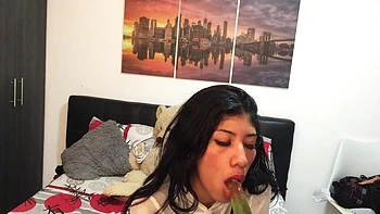 Brunette masturbates with two big dildos by TatiMartin: Amateur, Masturbation  Latina Porn