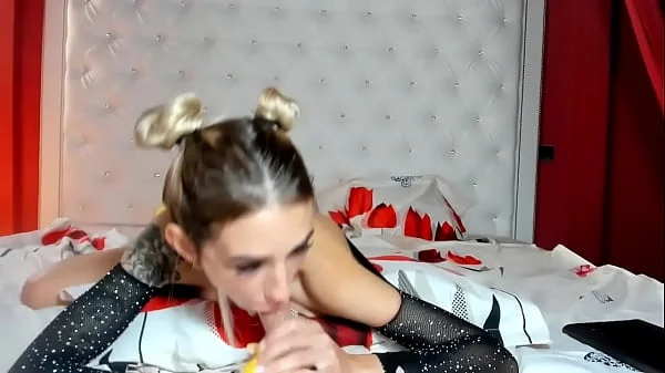 From live show Chaturbate Hotfallingdevil. Hard squirt all over body and Bj