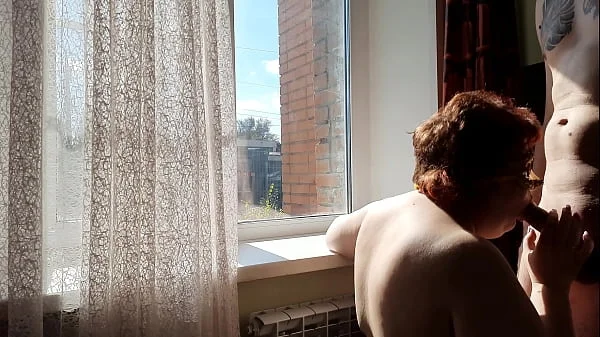 Fuck my chubby wife in front of the window so anyone on the street could saw her big bouncing tits