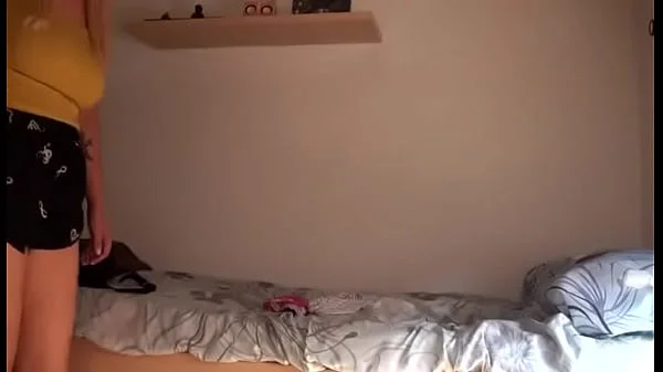 Lucia catches her panty-sniffing roommate and makes him sniff her pussy instead