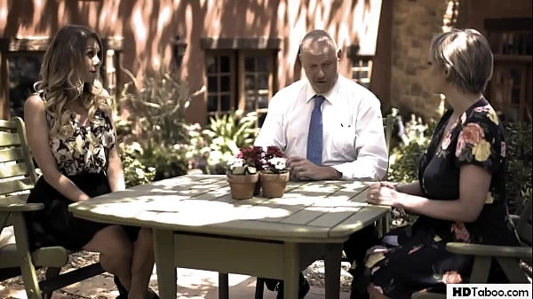 Two wives Dee Williams and Katie Morgan in each other's arms...