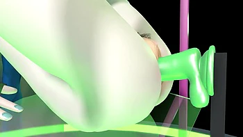 Anime Girl Big Dildo Sex Machine - 3D Hentai