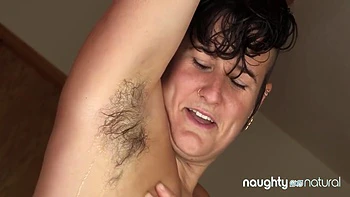 Babe Sweaty Workout With Hairy Goodies