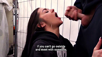 Steamy fun solo in the kitchen