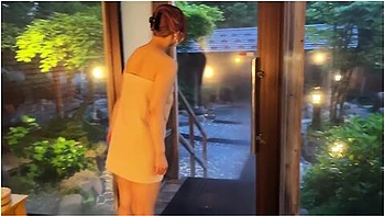 A Japanese Couple Enjoys A Hot Spring, Then They Do Stocking Costume And Have Sex