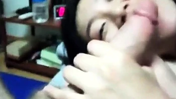 Cute Asian gets her first taste of big white cock