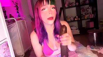 Redhead close up of her very big pussy