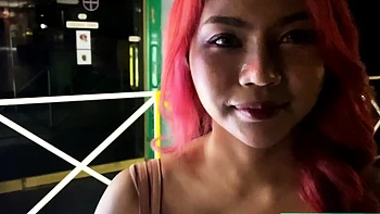 Big tits Thai teen really gets into it