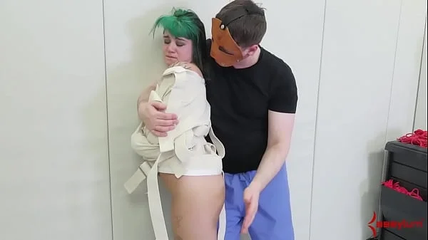 Humiliated assylum teen gets ass pumped