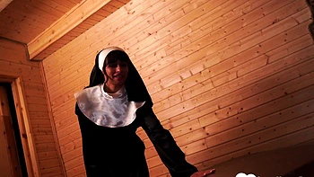 Stunning nun feels my big raging boner