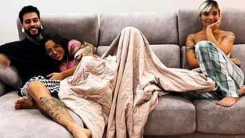 Horny inexperienced woman blows pornstar's brains out, nude