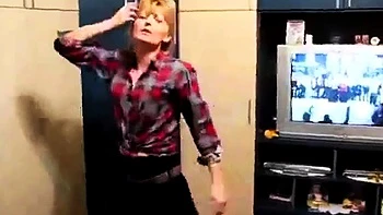 Russian Amateur Brunette Plays with Cucumber