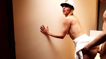 Hardcore anal with petite Russian waitress on a liner