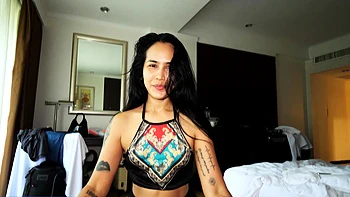 Big booty Thai MILF wife POV blowjob