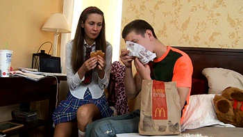 Petite June Analled In School Uniform