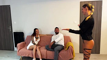 Nina has a nice time with the three brothers - Jacquie et Michel TV