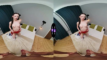 Brunette teen Dakota Doll rides cock in reverse cowgirl