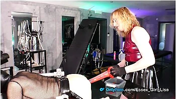 Lucky Boy In Double Femdom Anal Dildo Stretching Our Lucky Submissive Boy Until He Can Take No More