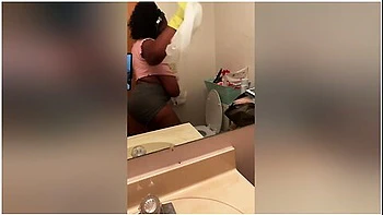 Ebony Bbw Cleaning Nipples Hanging Out My Shirt