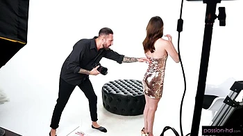 Brown-haired hottie Tess Thompson penetrated by massive boner