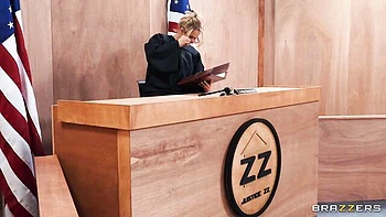 Pretty skinny high-heeled babe Ryan Reid screwed by judge