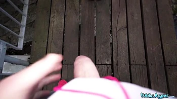 Crazy outdoor fuck for money with a happy slutty brunette Gigi Max