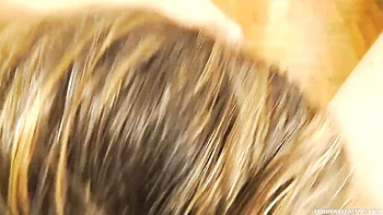 Good dick-sucking session on the knees with a hot brunette Melanie