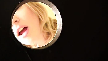 Beautiful interracial gloryhole oral sex with a blonde Vicky Vixen