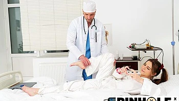 Hardcore anal fuck in the cowgirl pose with a long-legged Baby Doll