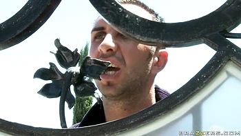 Flexible brunette Andy San Dimas nicely jumps on a huge boner