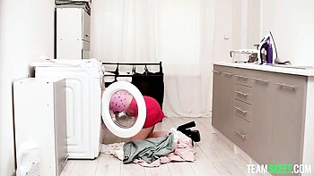 Awesome high-heeled model Lily Blossom jumps on a big boner