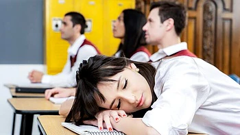 Black dude fucked a young brunette Lana Smalls in the classroom