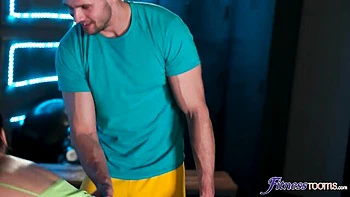 Gorgeous doggy style fuck with a long-legged brunette Emily Pink