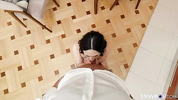 Astonishing sex in the cowgirl pose with a long-legged brunette Roxy Muray