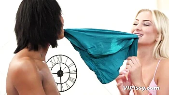 Well-made Cayla and Isabella's peeing lesbians sex