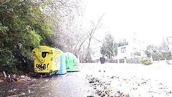 Pissing Street featuring Mini Mitzi X's pissing sex