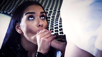 A black-haired beauty, Nick Ross, gets fucked on the bed.