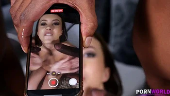 Interracial threesome: Blowjob, Doggy  Cowgirl Porn