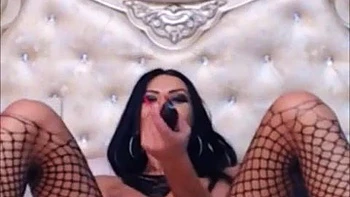 Busty babe with a massive black dildo: Big Tits, Amateur  Brunette Porn