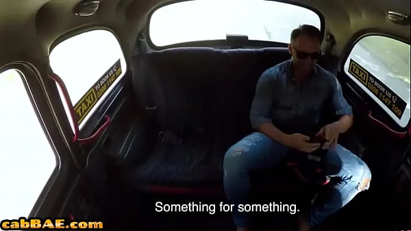 European blonde cabbie rides in cowgirl before missionary