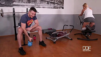 Missing Panties - A Horny Blonde's Juicy Gym Blowjob