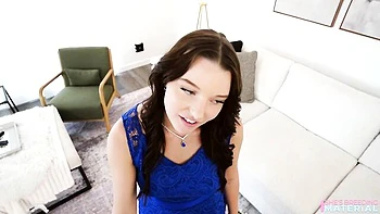 Astonishing long-legged brunette Kloe Love rammed by brown cock