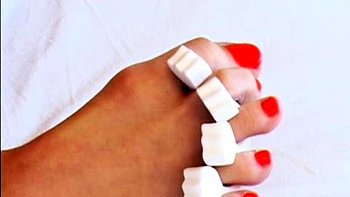 Teen slut foot fetish cock rub