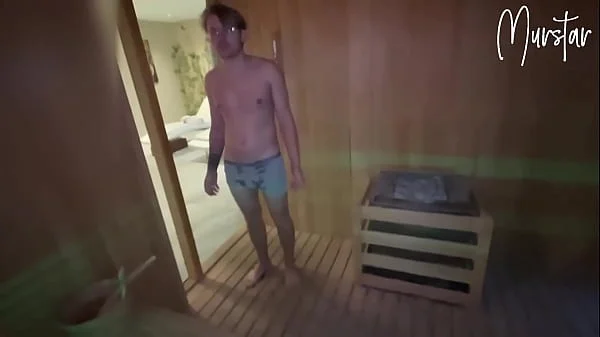 Risky blowjob in hotel sauna.. I suck STRANGER