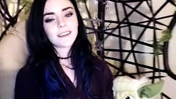 Cute curly brunette solo webcam masturbation