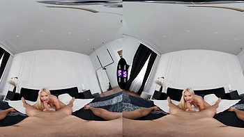 Short firecracker Jessie Ames satisfies her pussy in the bedroom with a guy