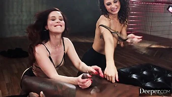 Black dude fucked two white angels Liz Jordan and Nicole Vaunt