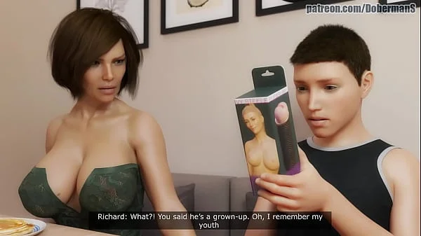 Hot MILF drained her stepson's balls