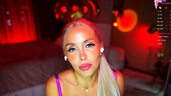 Horny big boobed fat chubby busty blonde