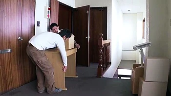 Big boobed babe tit fucks a lucky fuckpole